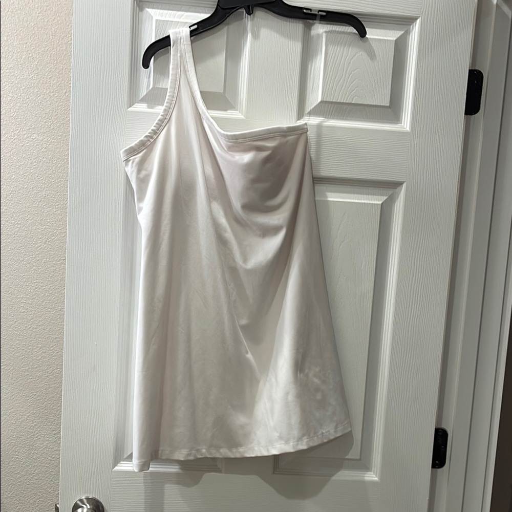 All in Motion White One Shoulder Dress